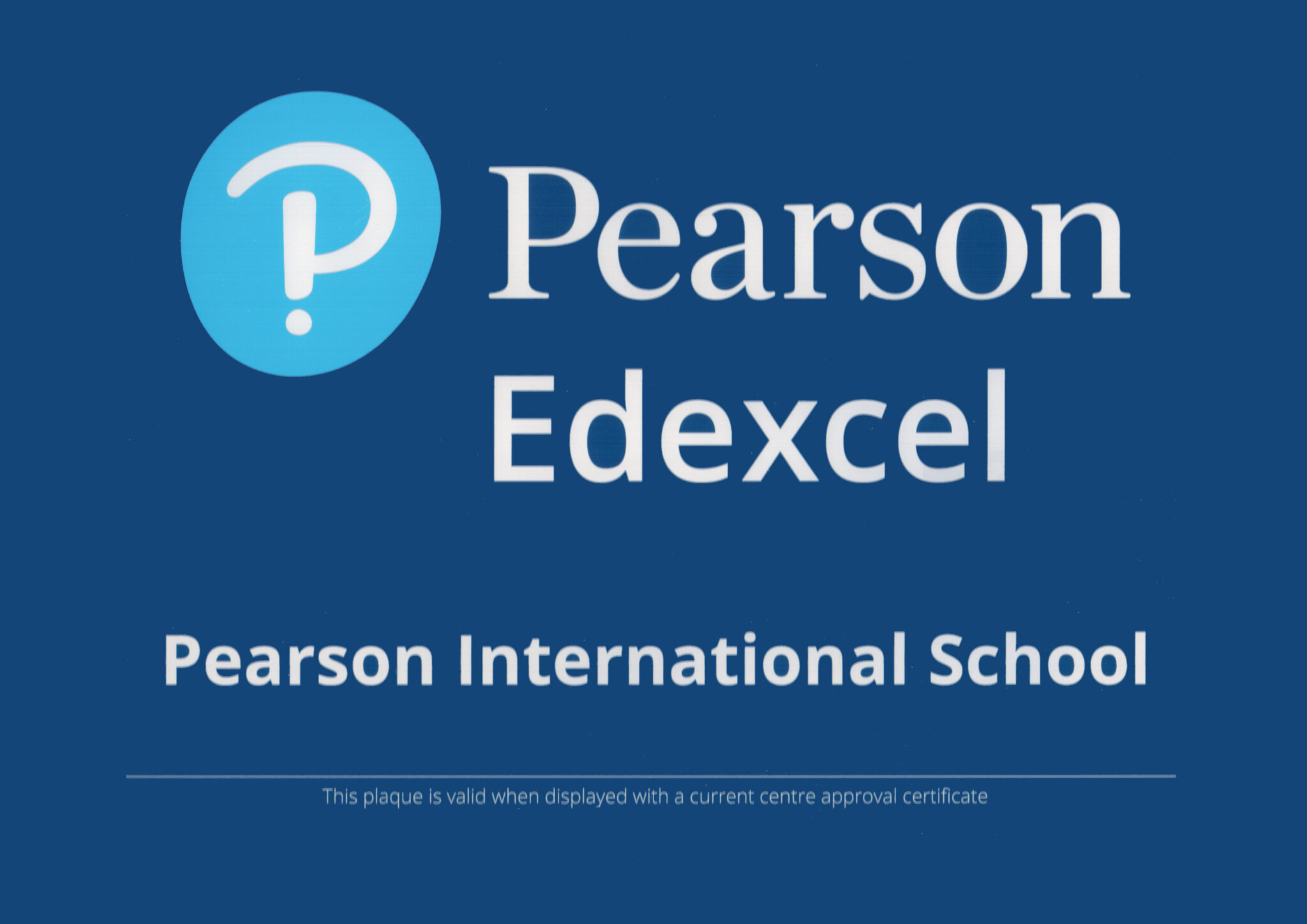 Pearson International School Plate